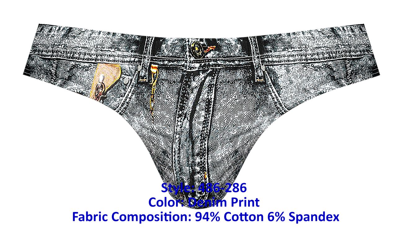 Bikini en denim sale Male Power 486-286 Couleur Denim Imprimé