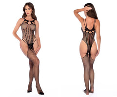 Mapale 1136 Fishnet Bodystocking with Rhinestone Detail Color Black-Rhinestone