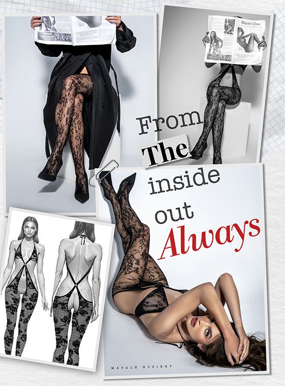 Mapale 1147 Floral Fishnet Bodystocking Color Black