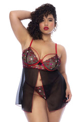 Mapale 7560X Babydoll Color Black-Red