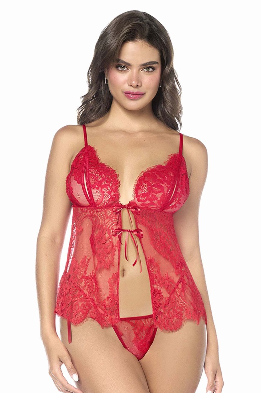 Nuisette Mapale 7621 avec culotte assortie de couleur rouge