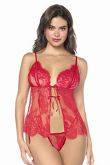 Nuisette Mapale 7621 avec culotte assortie de couleur rouge