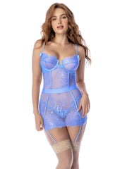 Mapale 7625 Babydoll and Matching Thong Color Skyway Blue