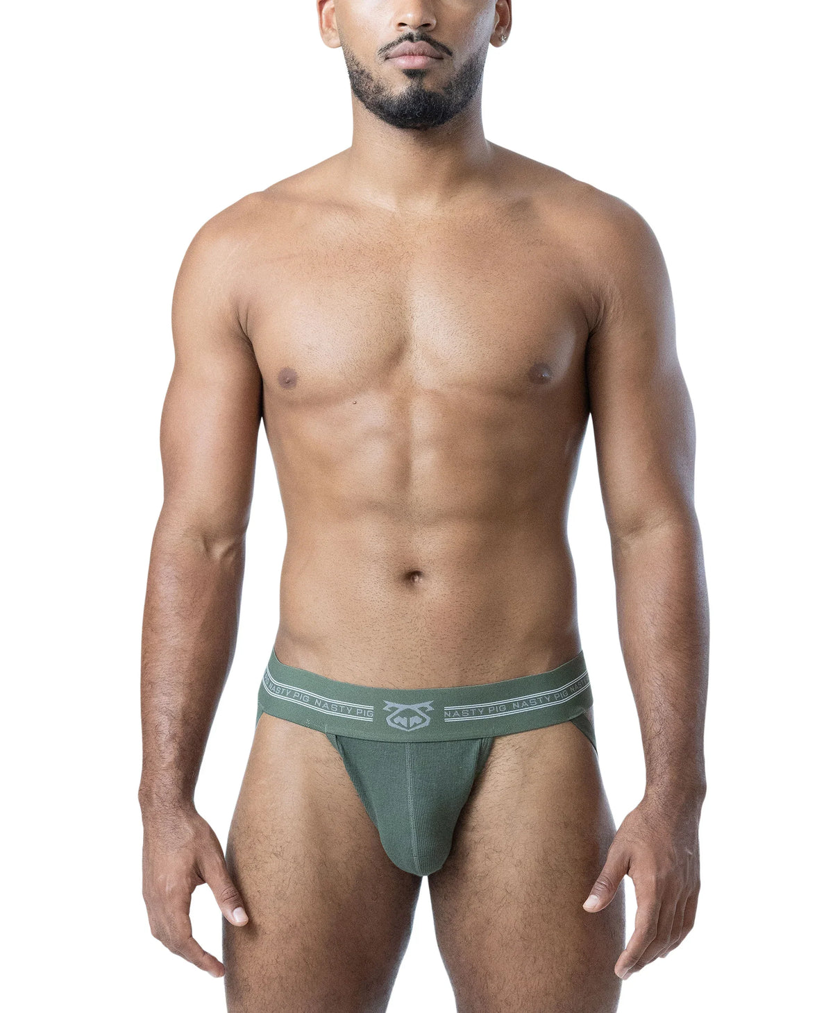 Nasty Pig Herren Core Jockstrap 3.0 - Armeegrün/Haifischgrau/Weiß