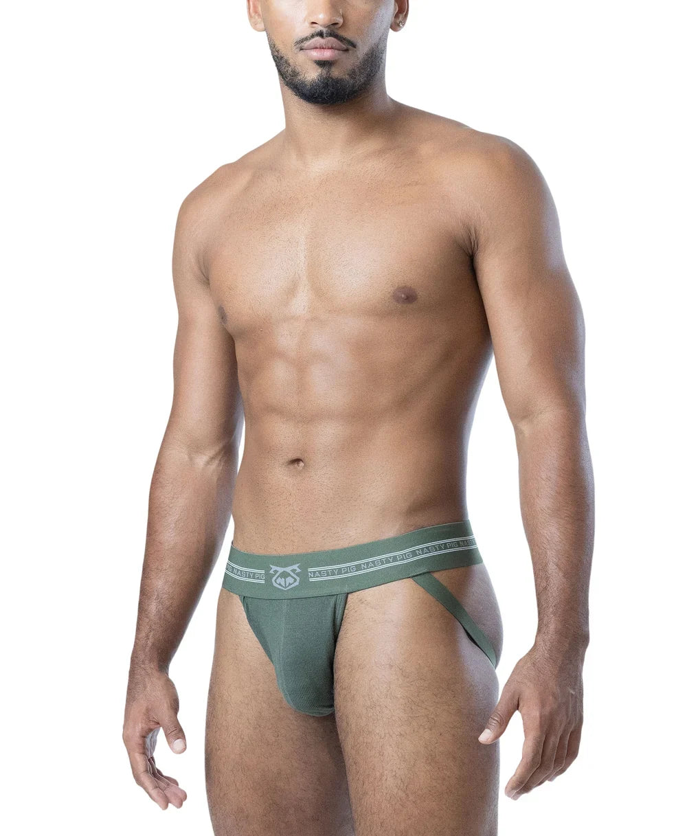 Nasty Pig Herren Core Jockstrap 3.0 - Armeegrün/Haifischgrau/Weiß