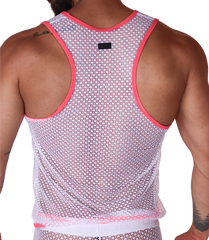 Net Fuchsia Tank back view by Gigo Underwear