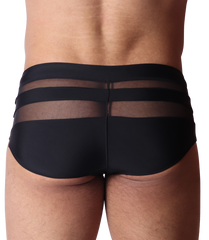 Panel Black Swim Brief back view by Gigo Underwear