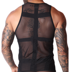 Panel Black Tank back view by Gigo Underwear