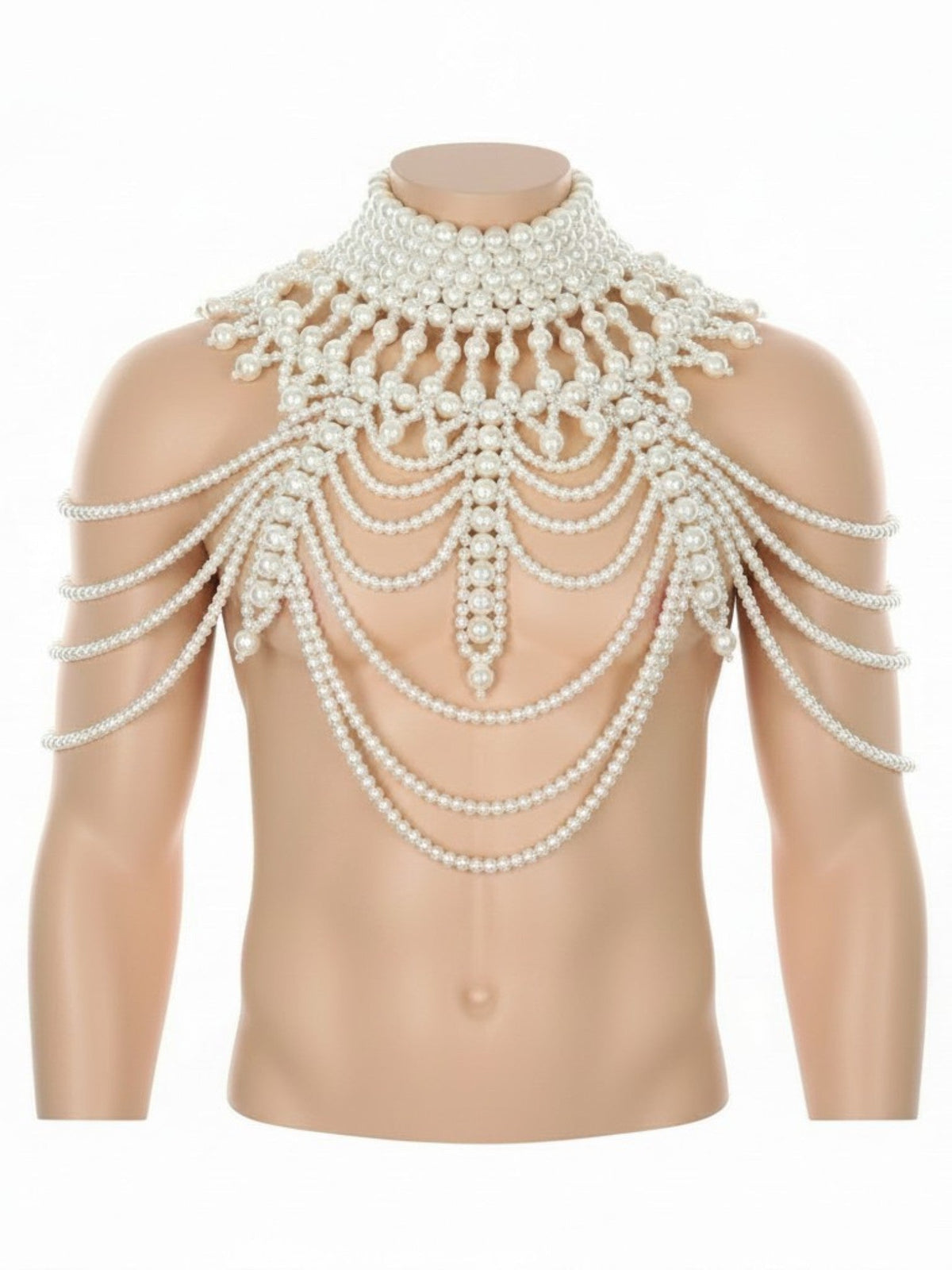Knobs SF Pearl Chest Piece Necklace - Pearl