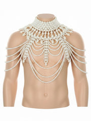 Knobs SF Pearl Chest Piece Necklace - Pearl