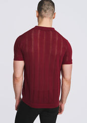 POSTMARC Men's Pointelle Knit Polo - Merlot