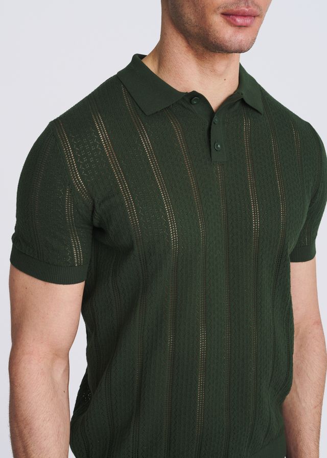 POSTMARC Men's Pointelle Knit Polo - Pasture