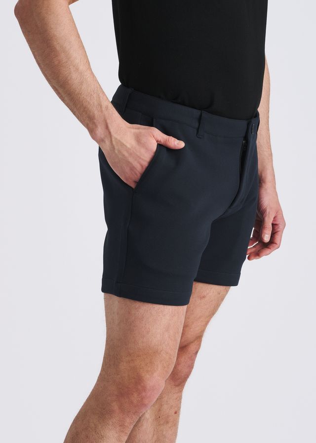 POSTMARC Herren-Stretch-Strick-Chino-Shorts - Marineblau