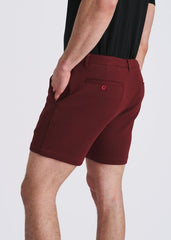 POSTMARC Herren Stretch-Strick-Chino-Shorts - Weinrot