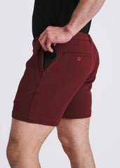POSTMARC Herren Stretch-Strick-Chino-Shorts - Weinrot