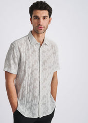 POSTMARC Floral Jacquard S/S Shirt - Powder