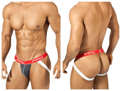 PPU 1308 Jockstrap Farbe Grau-Rot