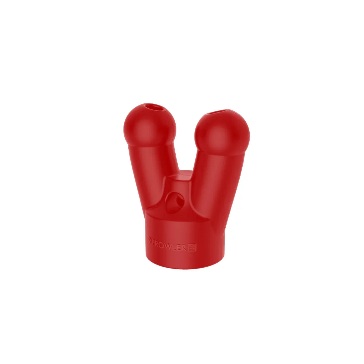 Red plastic prowler red topper double cap car phone mount with rounded bulbous dual-port arms