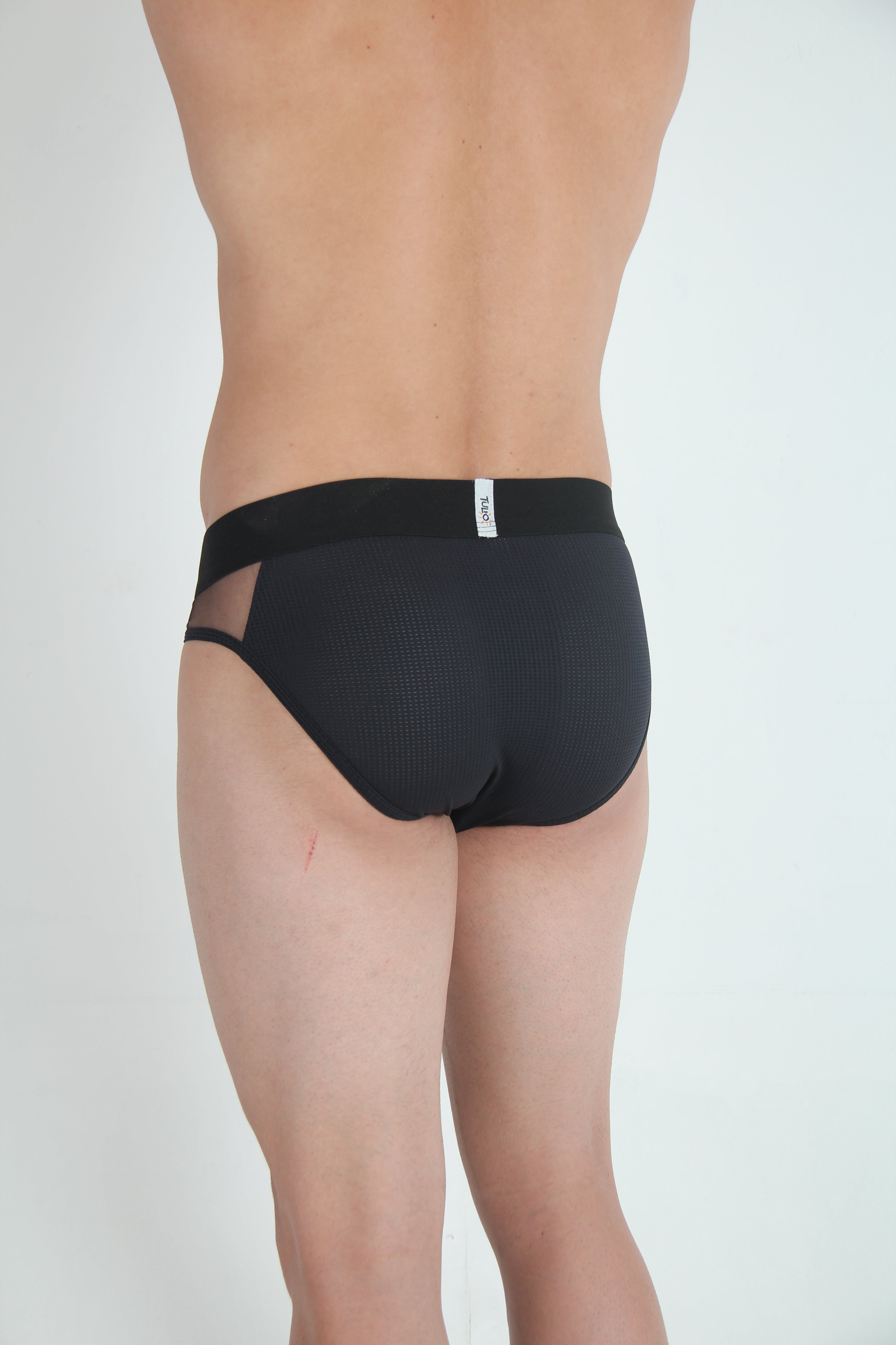 Tulio Mesh Panel Briefs Underwear - Black