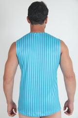 Tulio Miami Muscle Tank Top - Turquoise/Navy