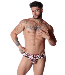 Prisma Black Swim Brief on model by Gigo Underwear