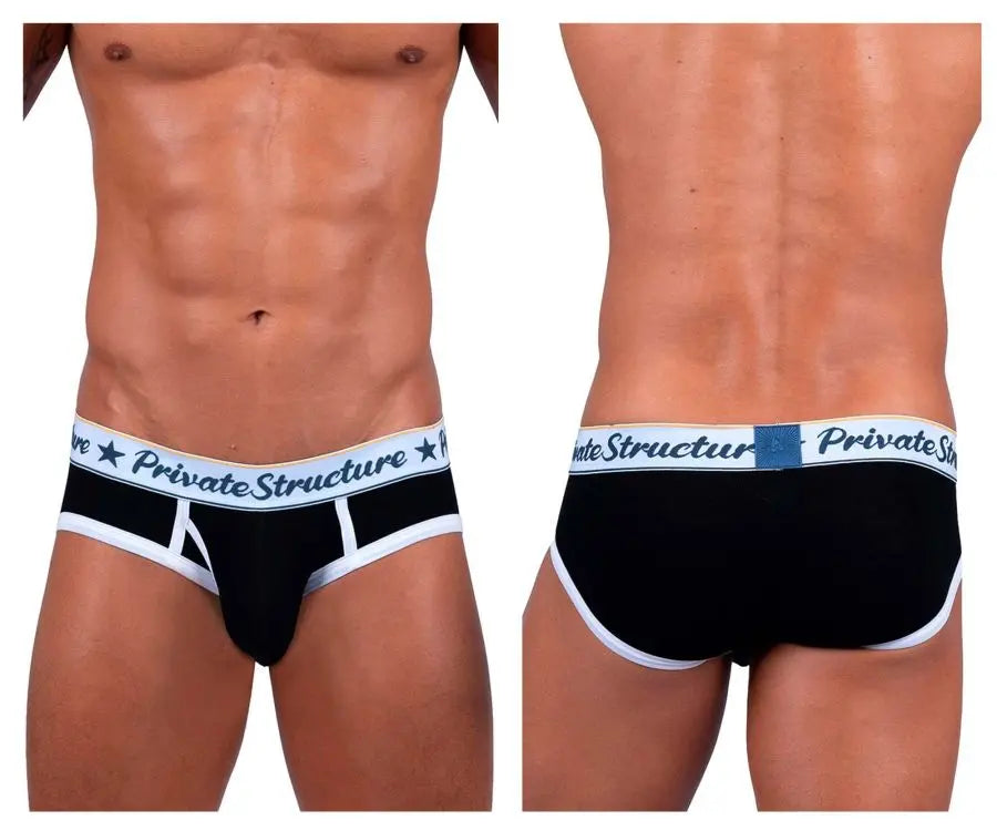 Private Structure Caleçons Homme SCUS4529 Mini Slip Classique Taille Basse Couleur Noir