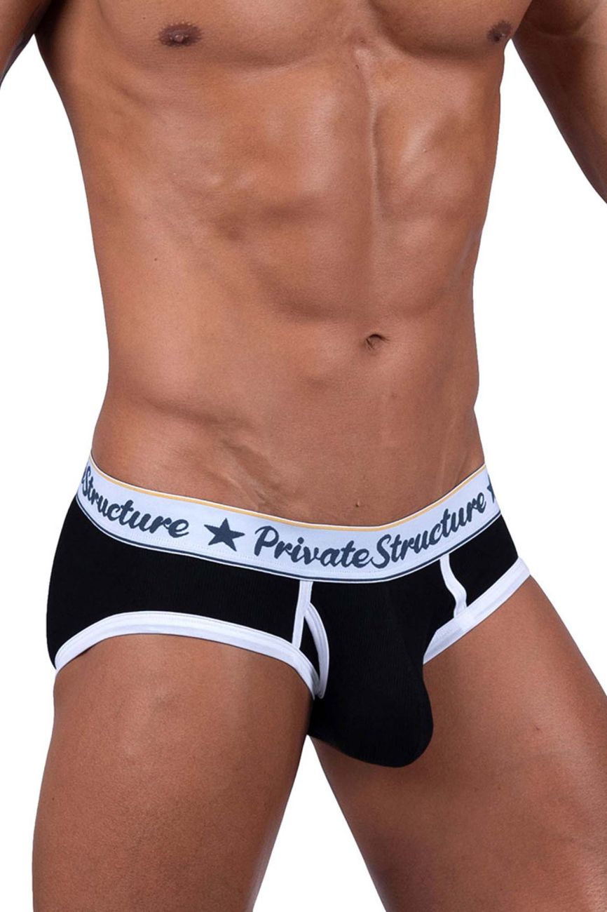 Private Structure Caleçons Homme SCUS4529 Mini Slip Classique Taille Basse Couleur Noir