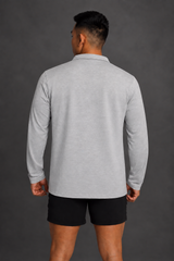 Jed North Men's Quarter-Zip Training Long Sleeve - Heather Gray