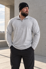 Jed North Men's Quarter-Zip Training Long Sleeve - Heather Gray