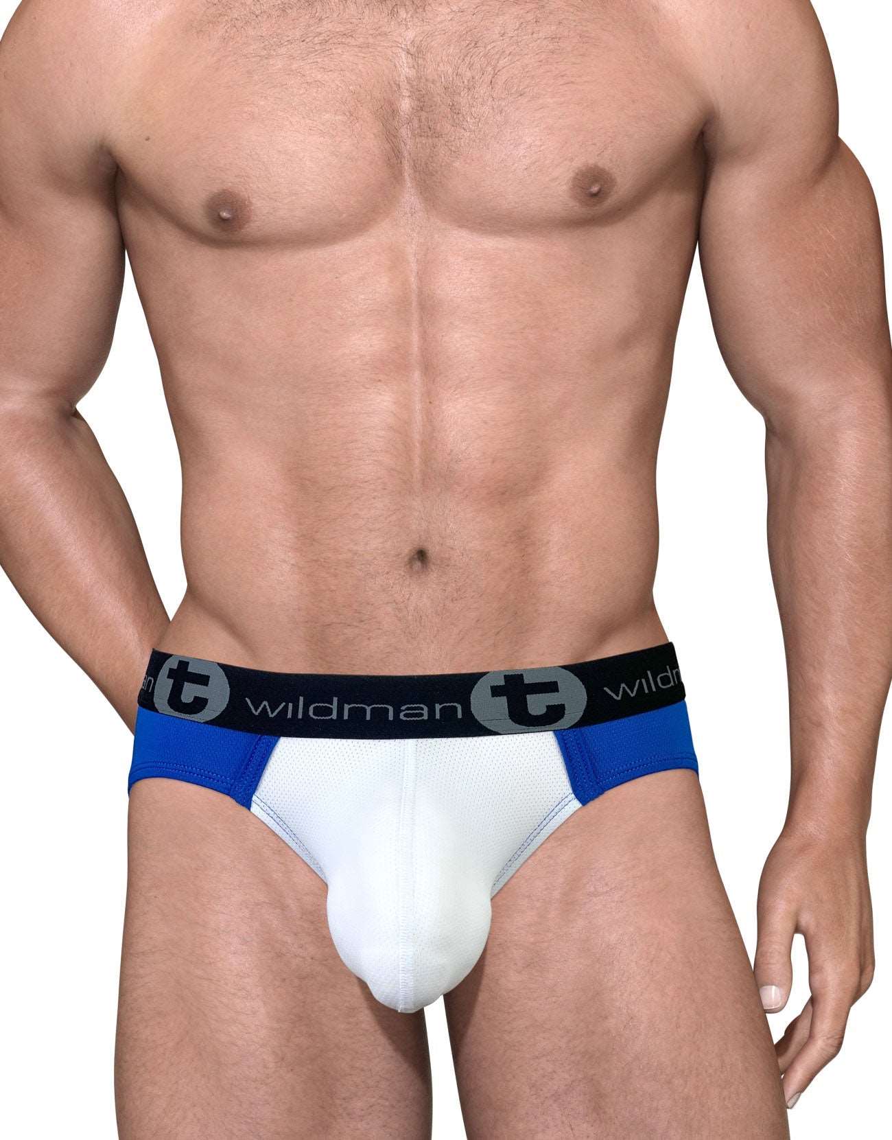 BIG BOY POUCH MESH BRIEF ROYAL BLUE/WHITE - EricSaloDesign.com