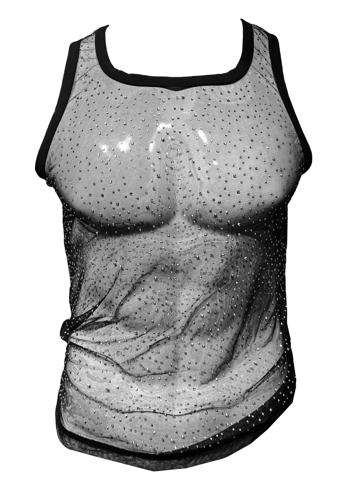 Tanktop aus Strass-Mesh