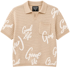 Ringspun Men's Ringspun S/S Knit Polo Shirt - Beige