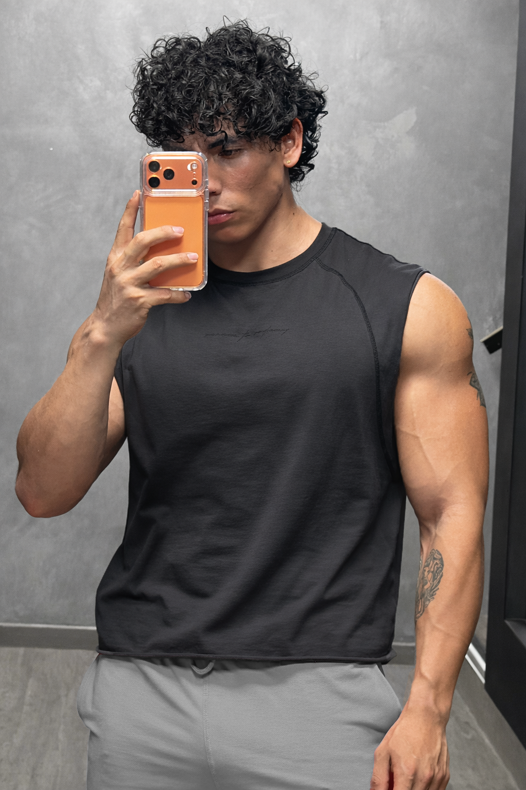 Jed North Herren ärmelloses Raglan-Tanktop - Dunkelgrau