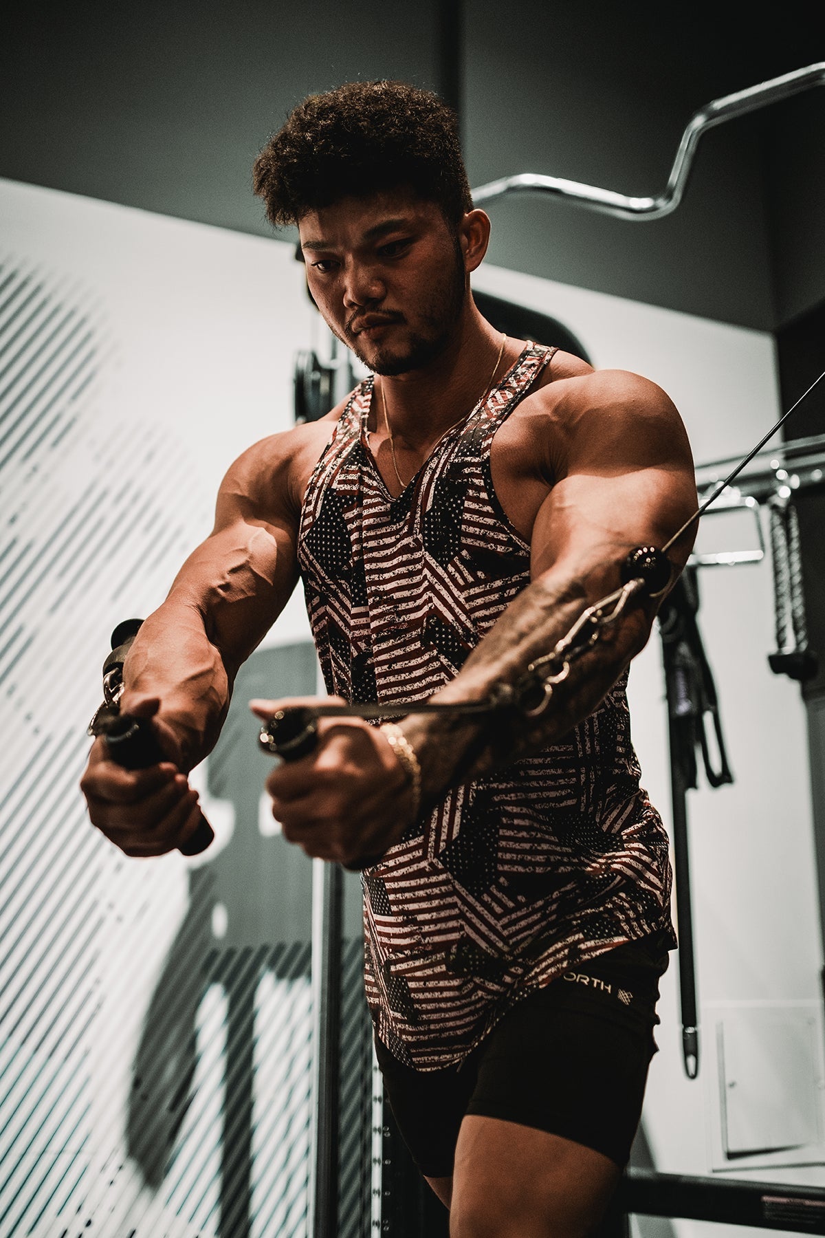Jed North Herren Muscle-Stringer mit Grafik – USA-Flagge