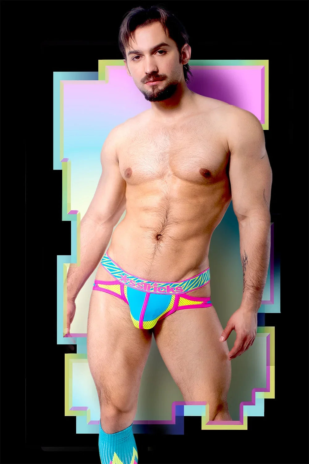 *ssTricks Apparel Slip Prismatik pour homme | Bleu/Jaune/Rose