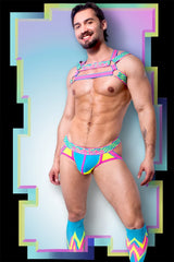 *Harnais Prismatik pour homme ssTricks Apparel | Bleu/Jaune/Rose