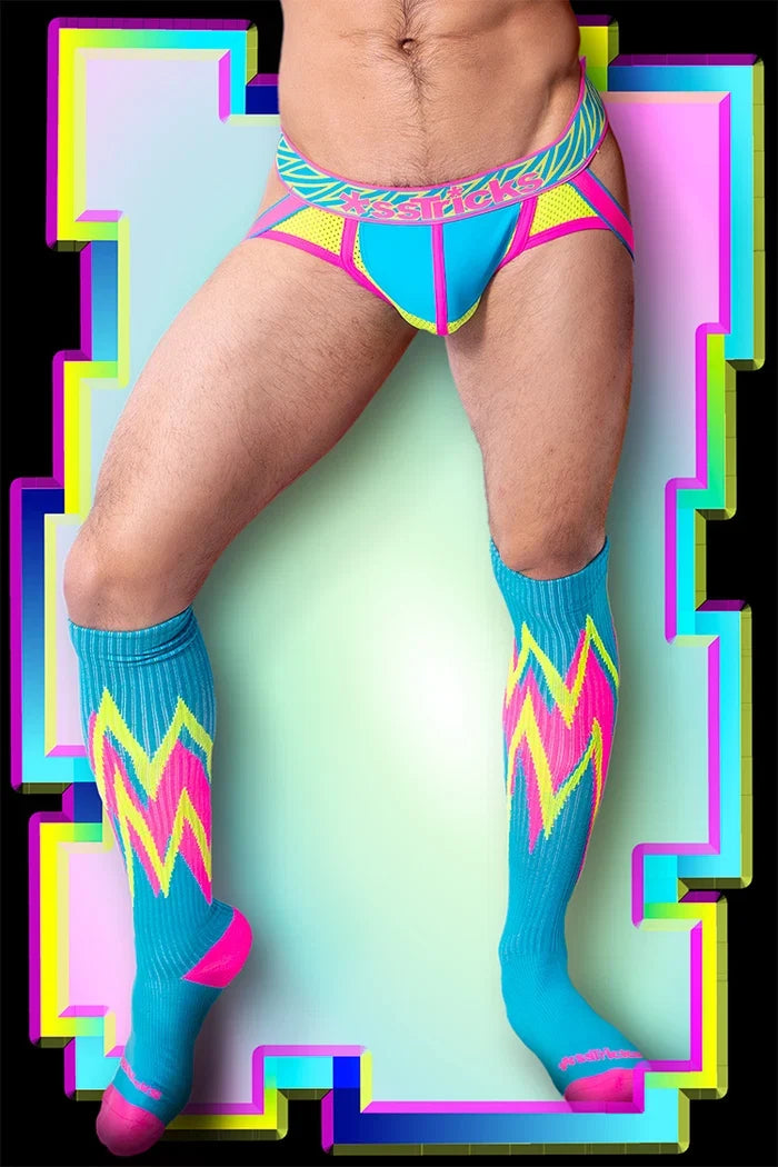 *Chaussettes Prismatik pour hommes ssTricks Apparel | Jaune/Bleu/Rose
