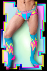 *Chaussettes Prismatik pour hommes ssTricks Apparel | Jaune/Bleu/Rose
