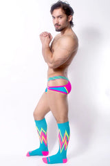 *ssTricks Apparel Slip Prismatik pour homme | Bleu/Jaune/Rose