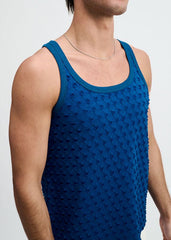 ST33LE Stretch Ripped Knit Tank - Petrol