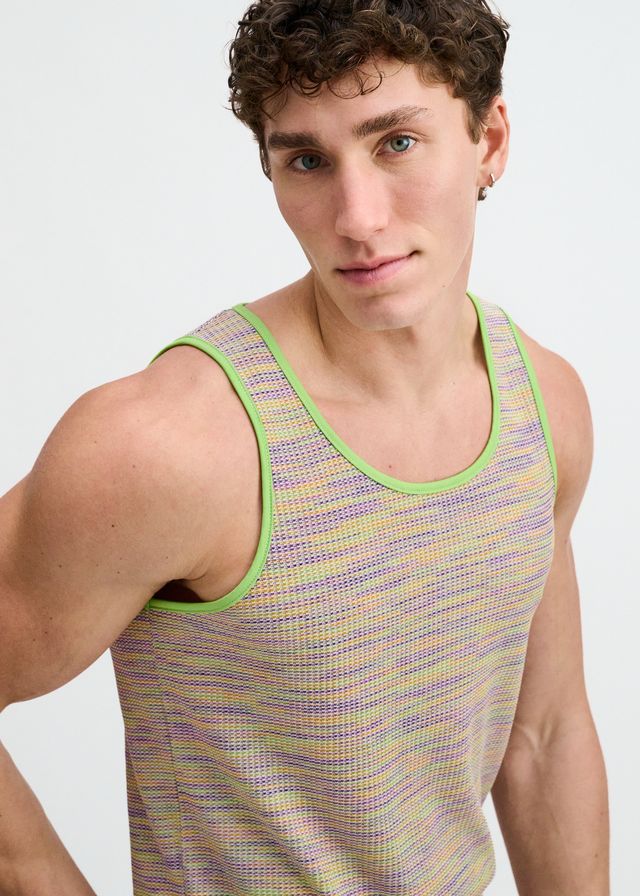 ST33LE Space Dye Textured Knit Tank - Grass