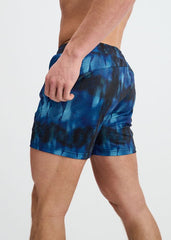 ST33LE Abstract Print Mesh Stretch Performance Shorts - Blue/Navy Abstract