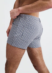 ST33LE 3" Stretch Knit Embossed Jacquard Short - Blue