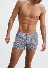 ST33LE 3" Stretch Knit Embossed Jacquard Short - Blue