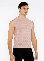 DIAMOND POINTELLE KNIT VEST