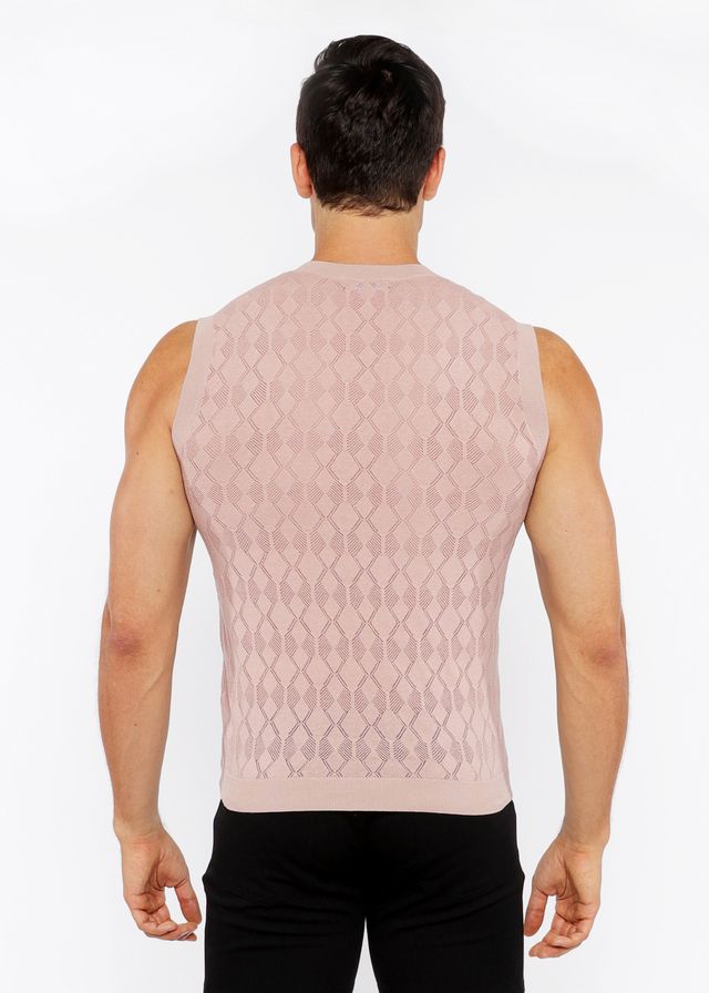 DIAMOND POINTELLE KNIT VEST