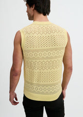 ST33LE Pointelle Open Knit Vest - Cream Puff
