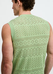 ST33LE Pointelle Open Knit Vest - Menthol