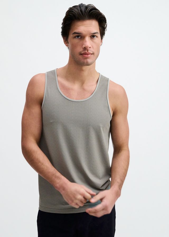 ST33LE Textured Stretch Mesh Performance Tank - Grey/Black