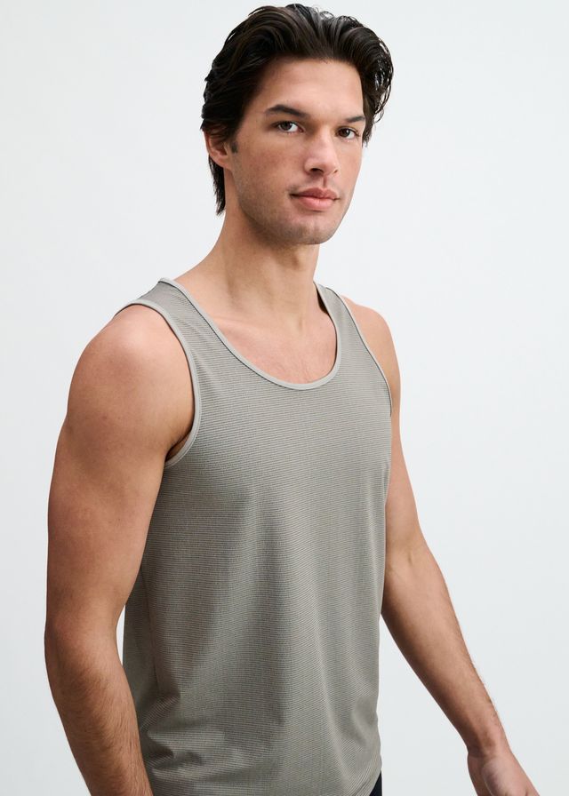 ST33LE Textured Stretch Mesh Performance Tank - Grey/Black